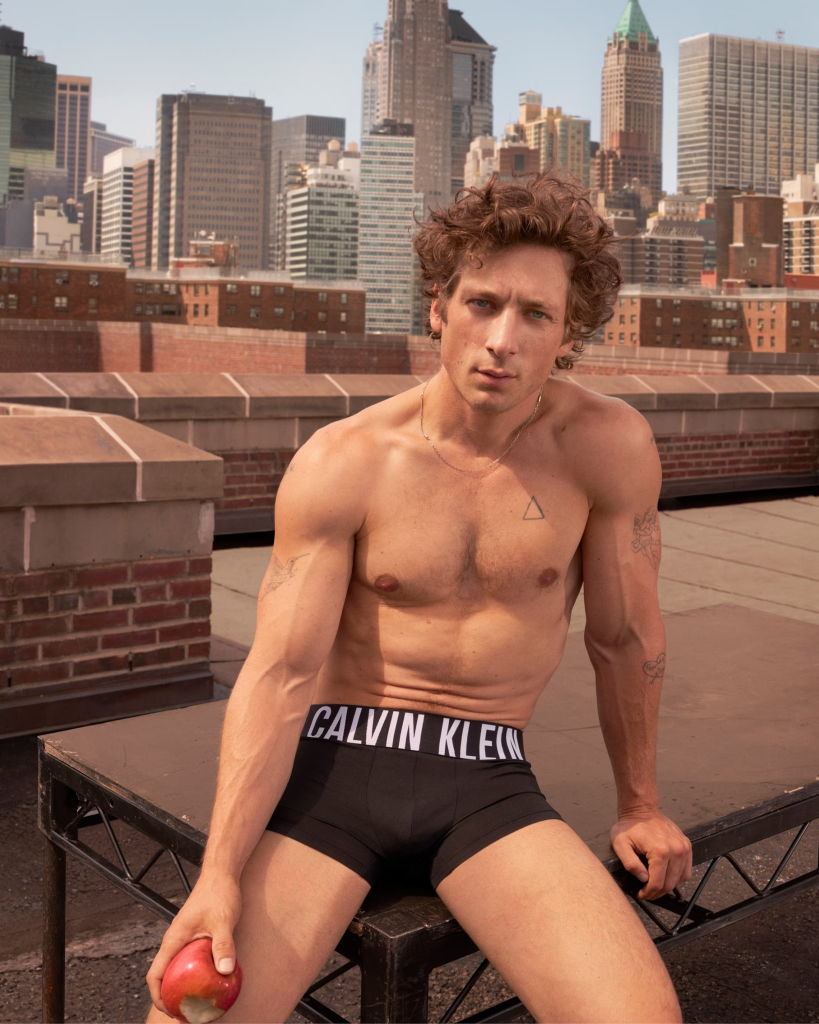 Jeremy Allen White poses in his Calvins for spring 2024 in a series of photos that debuted on Jan. 4. The actor stars in a new Calvin Klein underwear ad campaign, shot by Photographer Mert Alas, featuring the brand’s classic designs with reworked logo treatments on the Intense Power, Micro Stretch and Micro Mesh styles.